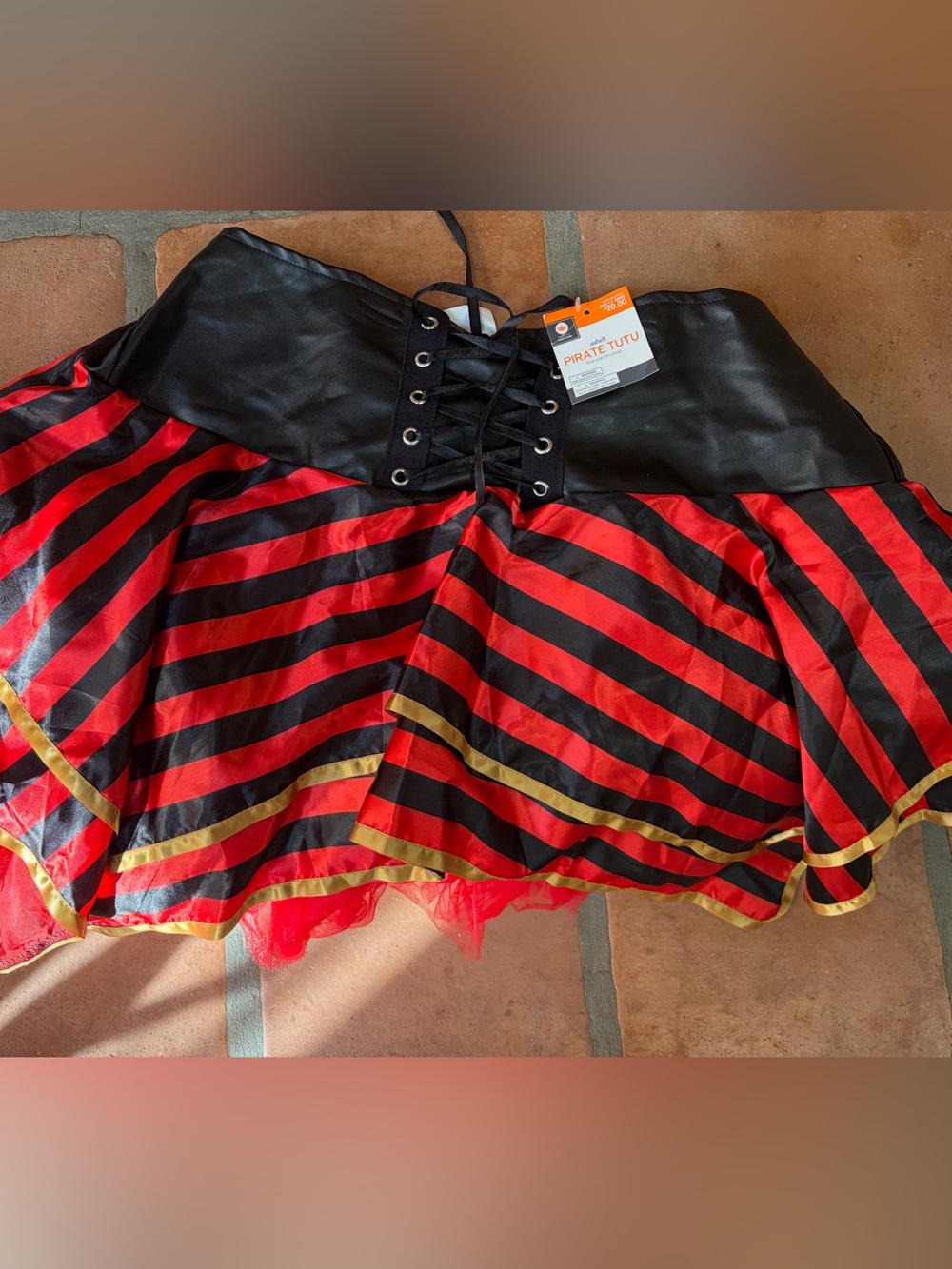 Pirate Tutu Skirt - Black & Red Striped Women’s Skirt